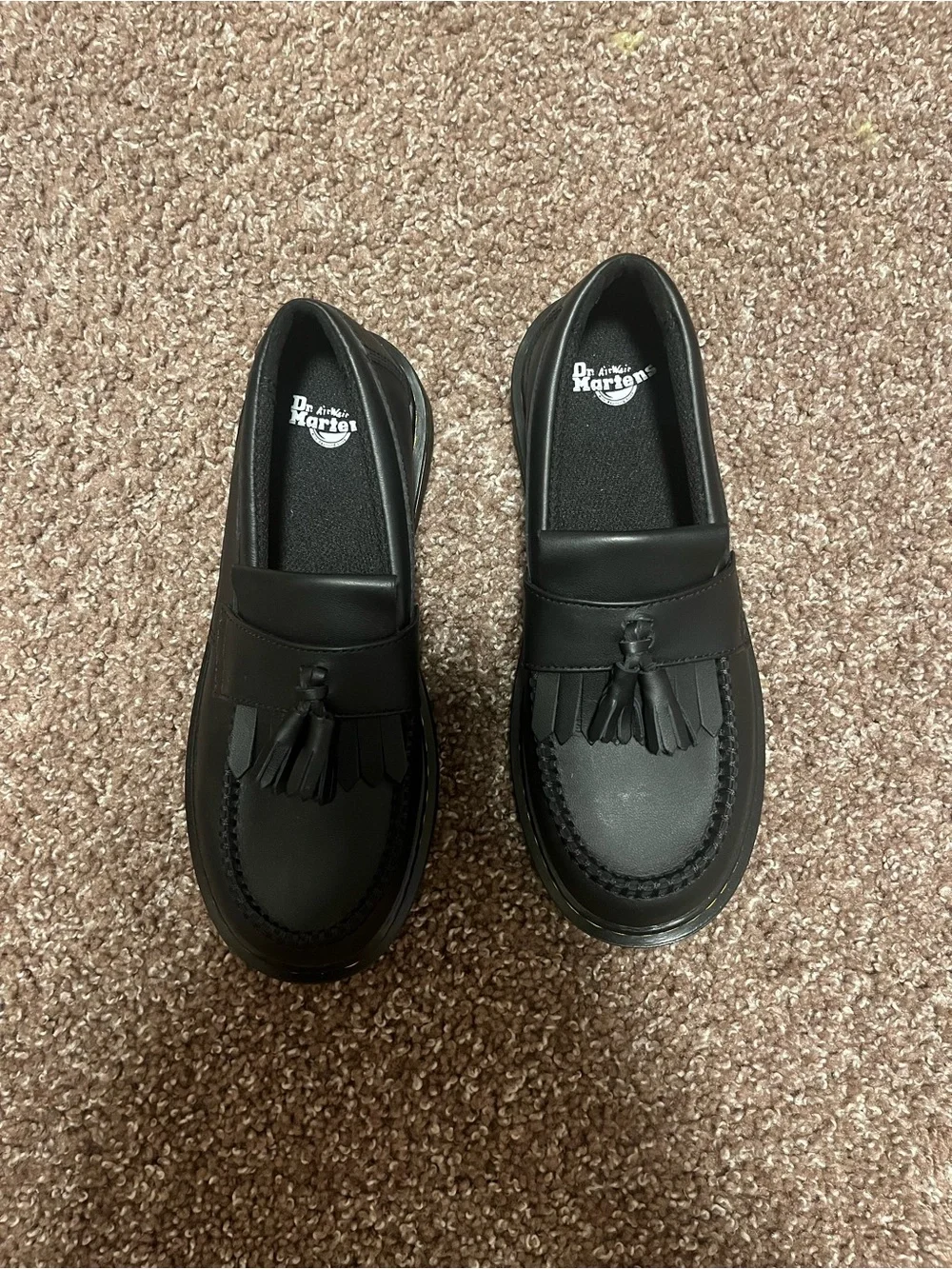 Dr. Martens Kids Black Tassel Kiltie Loafers